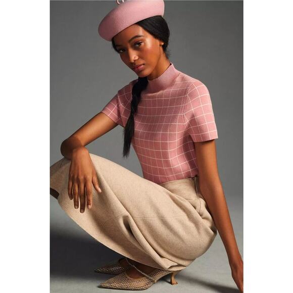 Maeve by Anthropologie Sweaters - Maeve by Anthropologie Mock Neck Pink Sweater Top